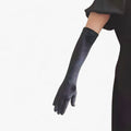 Rękawiczki damskie czerwone 44 cm - Welur - Elegancki styl retro i ciepło