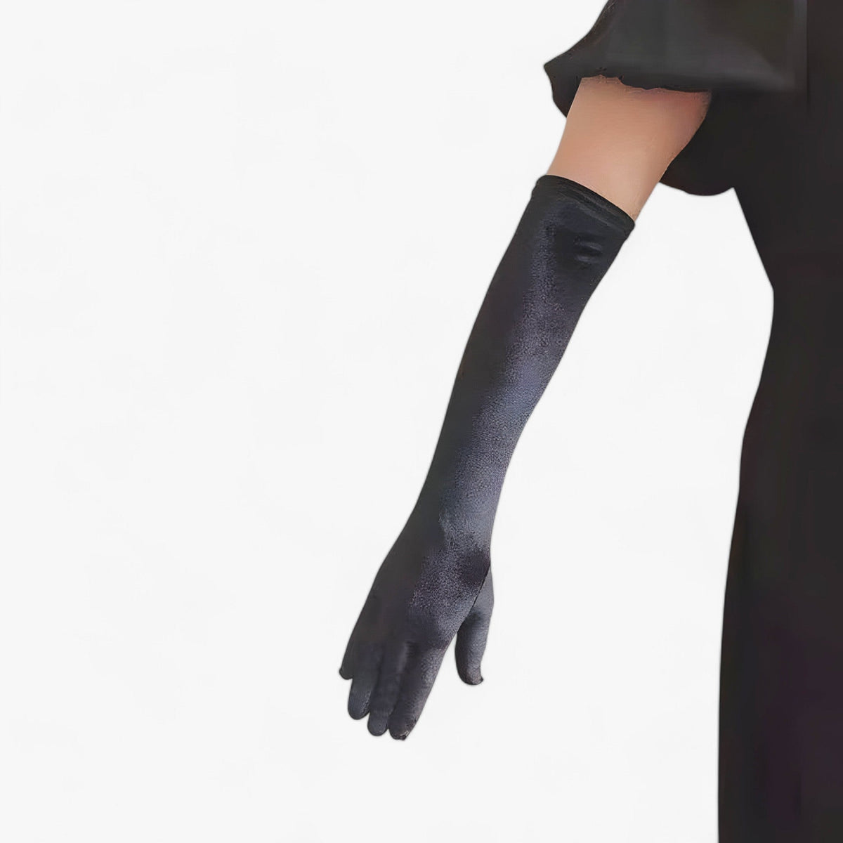 accessories : Lily | Dames Velours Handschoenen - Elegante Retro-Stijl en Warmte in Zwart 44cm Eén maat van Pantino