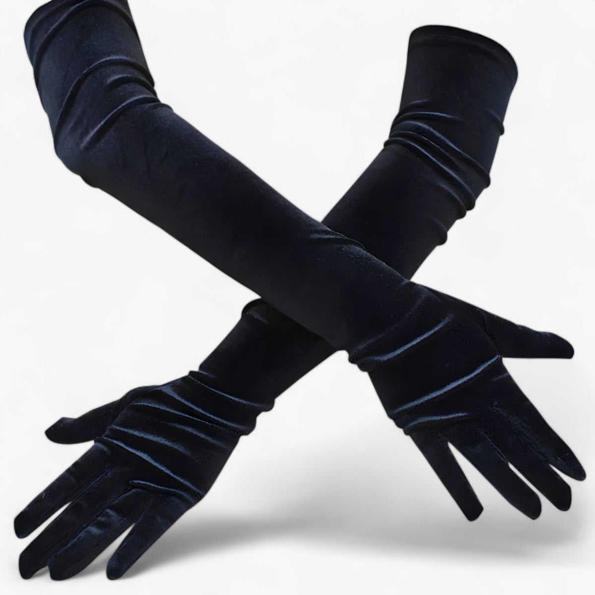 accessories : Lily | Dames Velours Handschoenen - Elegante Retro-Stijl en Warmte in Zwart 65cm Eén maat van Pantino