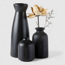 Set van 3 Moderne Decoratieve Vazen van Wit Keramiek voor Woonkamer