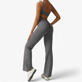 Elegante zwarte jumpsuit met diepe V-hals voor dames
