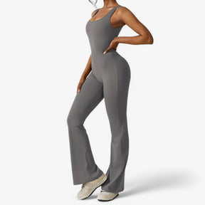 Elegant sort jumpsuit med dyb V-hals til damer