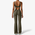 Elegant sort jumpsuit med dyb V-hals til damer