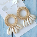 Orecchini Boho Beige - Conchiglia Uncinetto con Nappa a Goccia - Conchiglia