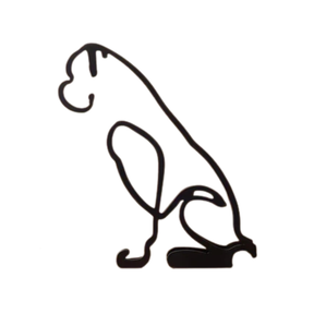 home & garden : Minimalistisch Metalen Dierensilhouet – Hond of Kat Ornament voor Wand of Tafeldecoratie in Boxer van Pantino