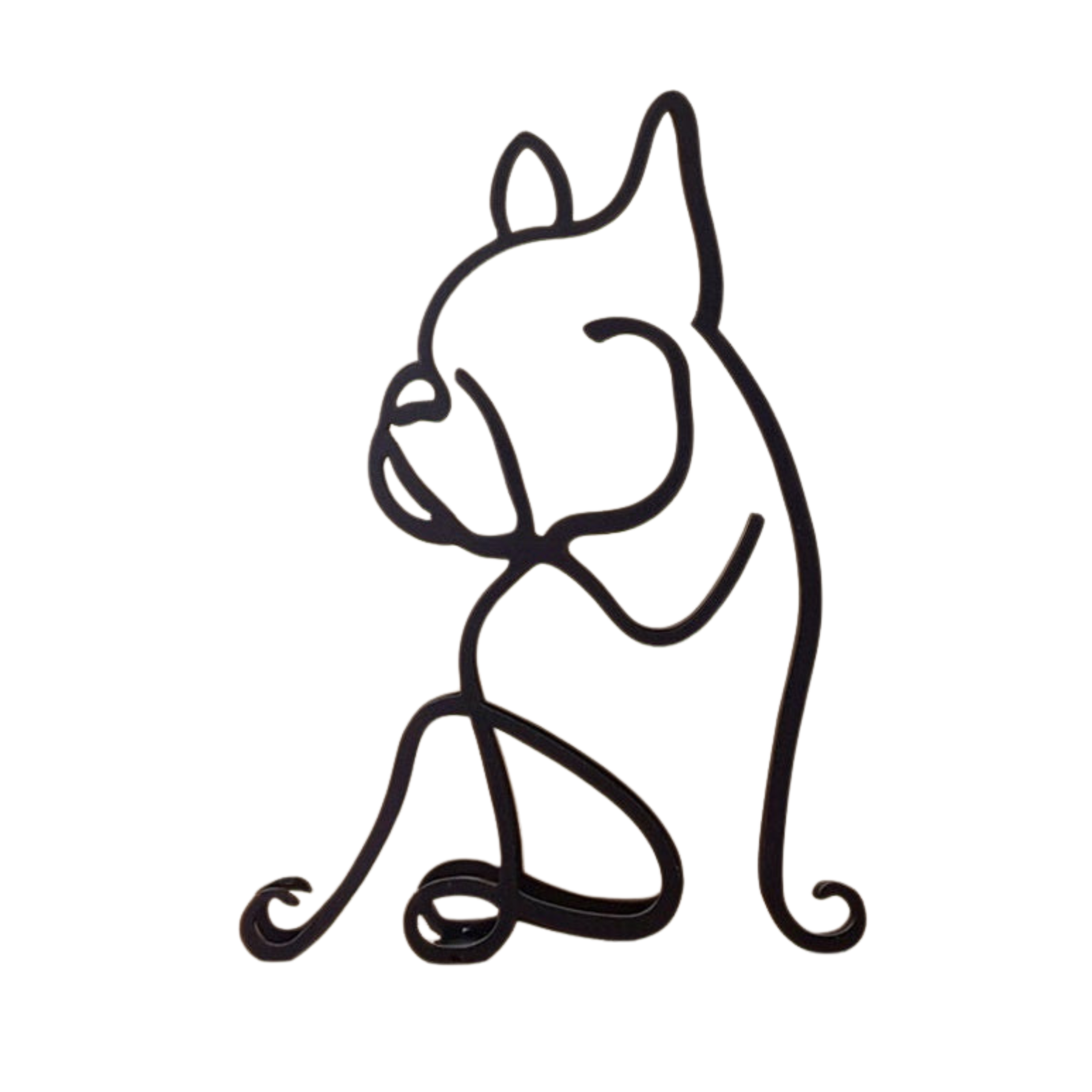 home & garden : Minimalistisch Metalen Dierensilhouet – Hond of Kat Ornament voor Wand of Tafeldecoratie in Bull Dog van Pantino