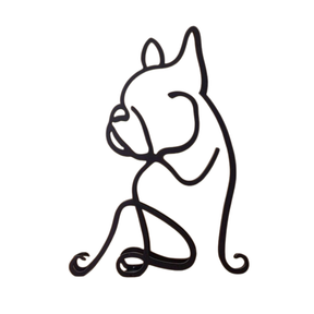 home & garden : Minimalistisch Metalen Dierensilhouet – Hond of Kat Ornament voor Wand of Tafeldecoratie in Bull Dog van Pantino