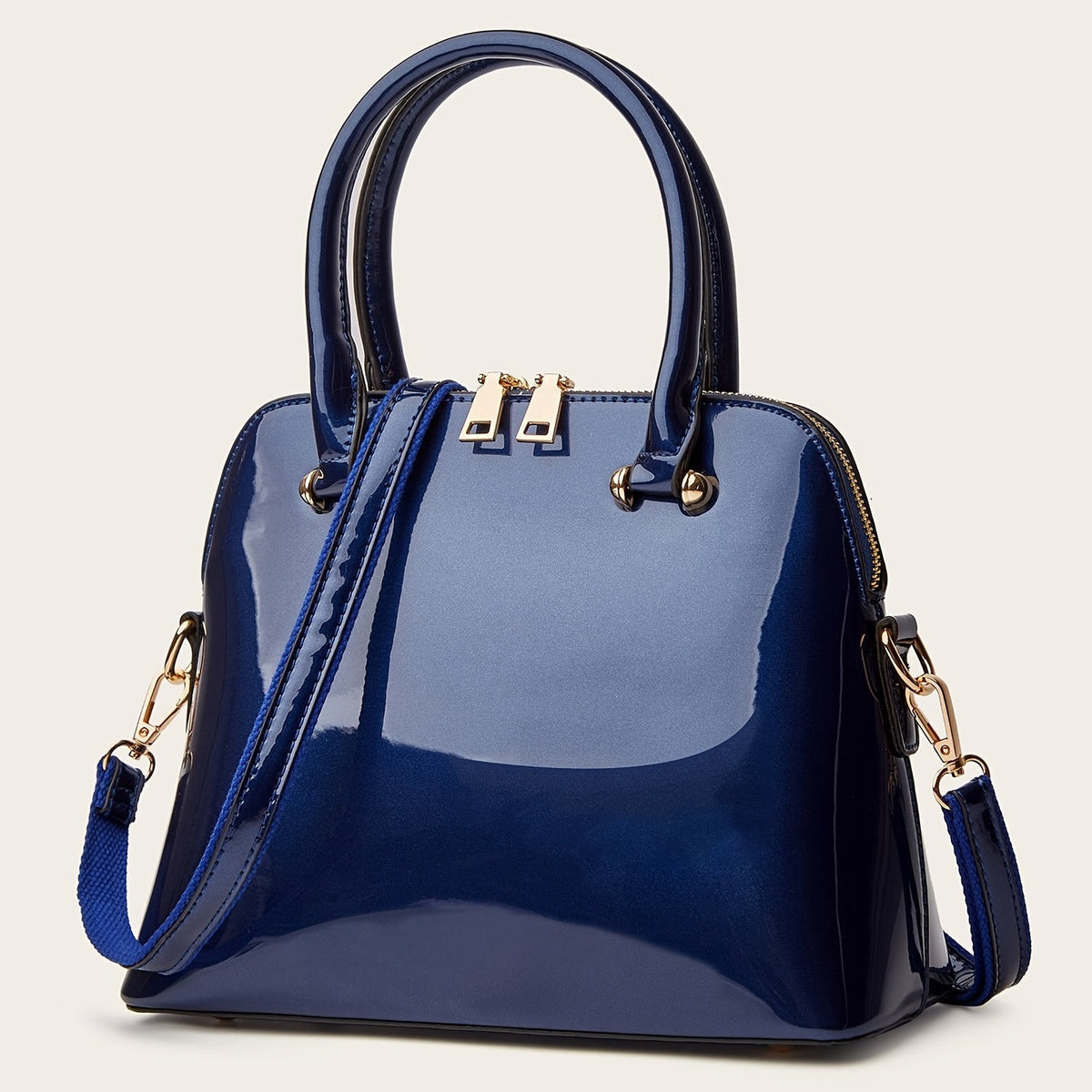 bags : Chique Glanzende Tas met Rits - Praktisch en Elegant voor Elke Dag! in van Pantino