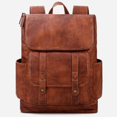Backpack : Vintage anti-diefstal laptoprugzak voor heren, geschikt voor 15,6 inch in Bruin (Uitverkocht) van Pantino