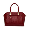 Bolso de hombro para mujer negro - Cuero brillante con patrón de cocodrilo - Cuero PU