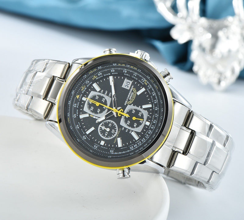 AeroMaster | Stijlvol en Functioneel Pilotenhorloge - Zwart (stalen band) - AeroMaster | Stijlvol en Functioneel Pilotenhorloge - €30 - Pantino