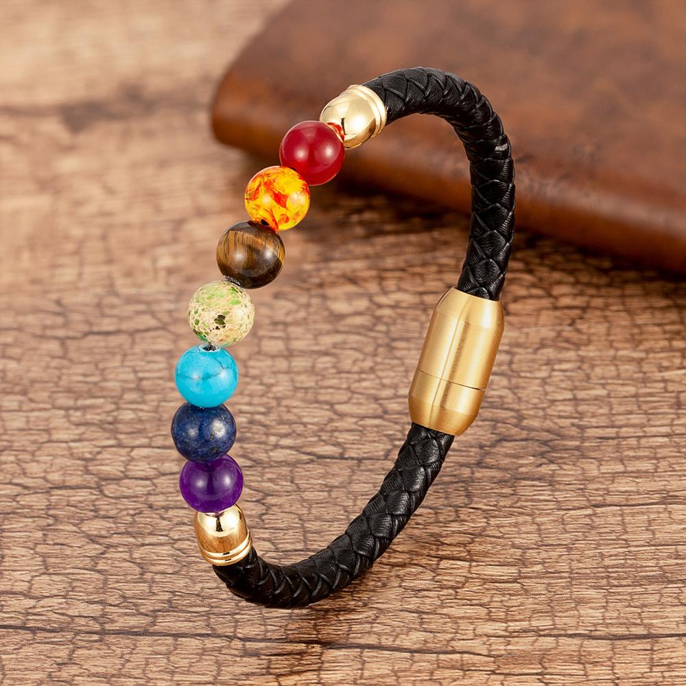 Chakra Connectie Armband | Houd je Chakra's in Balans! - Enkel Goud - Accessoires en Sieraden - Pantino