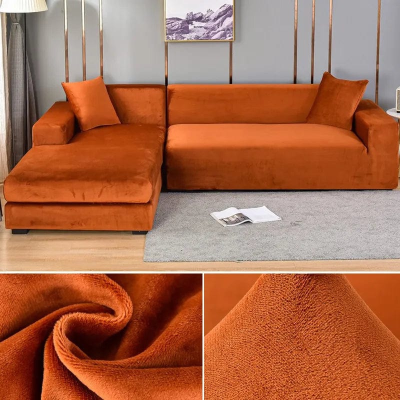 CouchCover - Zachte antislip meubelbeschermer  Pantino Oranje Bruin 1-Zitsbank (90-140CM) 