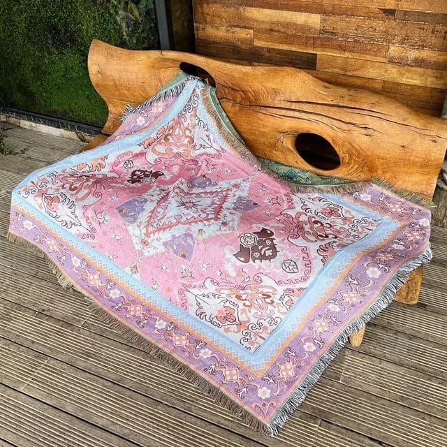 Cozy Tahlia™ | Boheems stijlvol tapijt Scandinavian Blankets Pantino Lichtroze 130X160CM 