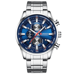 Curren Heren Zakelijk Horloge - Zilver Blauw - - Pantino