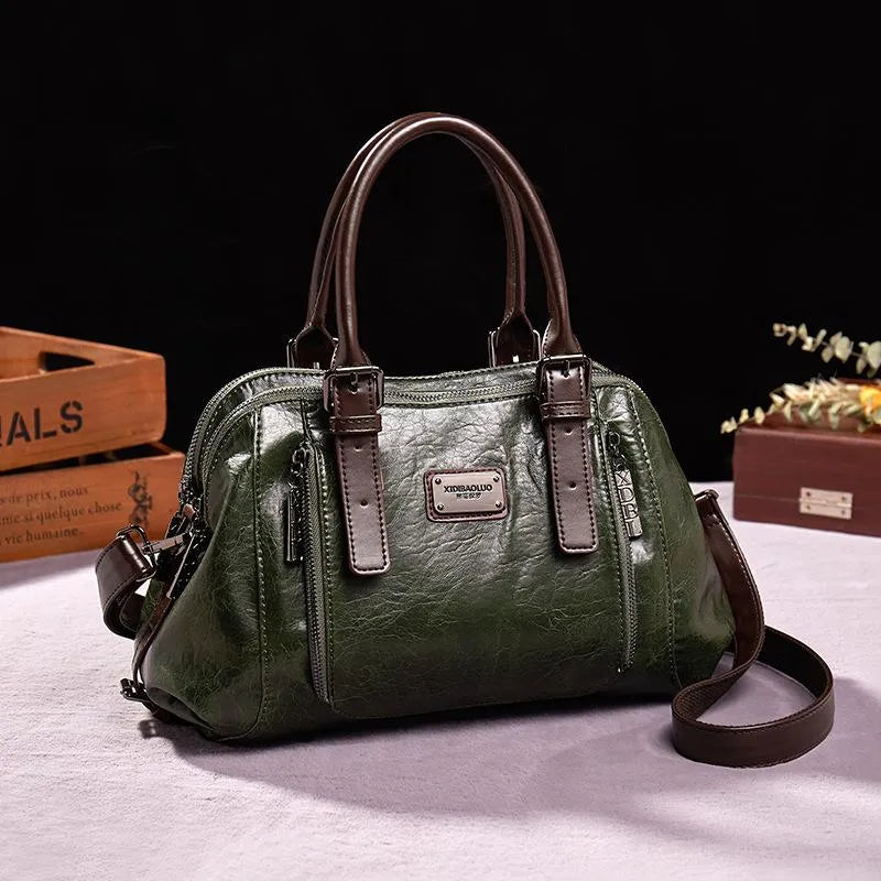 Harlyn - Elegante Vintage Handtas Evergreen Handbag Pantino Groen  