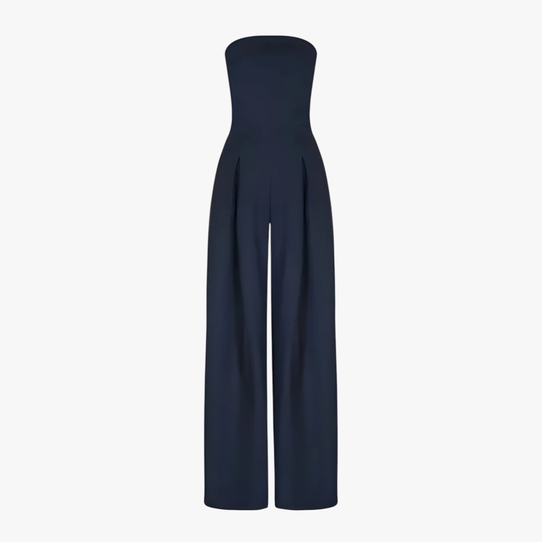 Elegante Zwarte Strapless Dames Jumpsuit - Chic en Comfortabel voor Zomerse Ceremonie