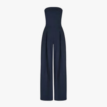 Elegante Zwarte Strapless Dames Jumpsuit - Chic en Comfortabel voor Zomerse Ceremonie