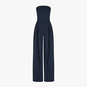 Elegante Zwarte Strapless Dames Jumpsuit - Chic en Comfortabel voor Zomerse Ceremonie