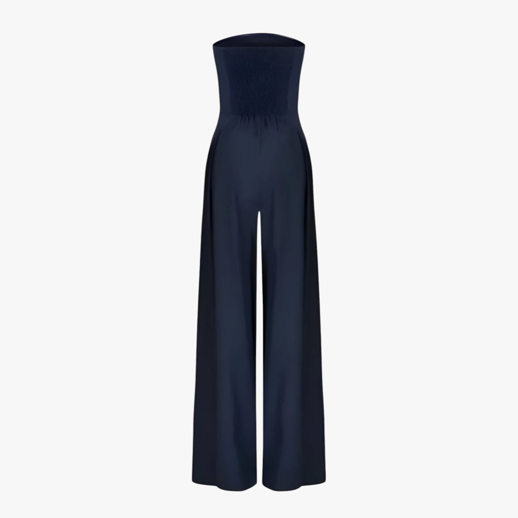 Elegante Zwarte Strapless Dames Jumpsuit - Chic en Comfortabel voor Zomerse Ceremonie