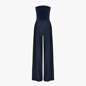 Elegante Zwarte Strapless Dames Jumpsuit - Chic en Comfortabel voor Zomerse Ceremonie