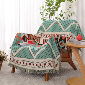 Maui™ | Boheemse Tribale tapijten - Azteek Groen - Scandinavian Blankets - Pantino