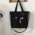 Damska torba crossbody czarna - Wodoodporna, duża pojemność - Tkanina Oxford