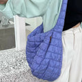 Borsa a Tracolla Donna - Nylon Imbottito con Chiusura a Zip - Nylon
