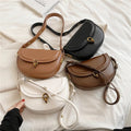 Mini Borsa a Tracolla Donna - Chiusura a Patta con Texture Liscia - PU Pelle