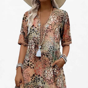 Dames Elegante Zomerse Gebloemde Midi Jurk voor Ceremonies en Speciale Gelegenheden