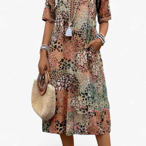 Dames Elegante Zomerse Gebloemde Midi Jurk voor Ceremonies en Speciale Gelegenheden