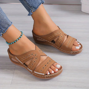 Jade | Dames Zijden Sandalen - Luxe Ontwerp voor een Stijlvolle en Comfortabele Pasvorm - Bruin - Jade | Dames Zijden Sandalen - Luxe Ontwerp voor een Stijlvolle en Comfortabele Pasvorm - € - Pantino