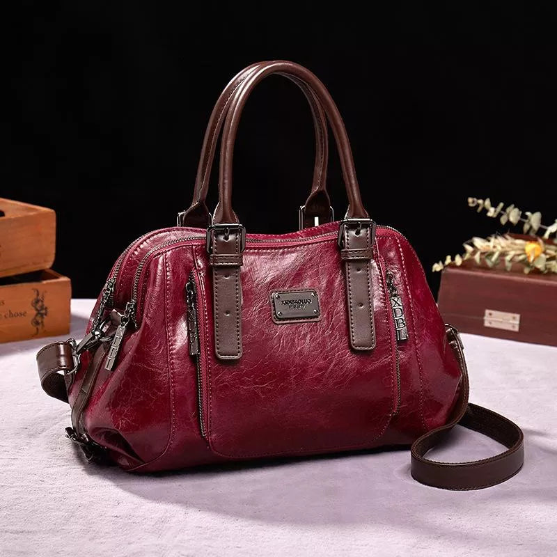 Harlyn - Elegante Vintage Handtas Evergreen Handbag Pantino Rood  