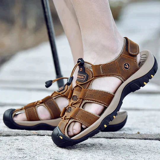 Ruben - Bruine Heren-Sandalen - - Sandalen - Pantino