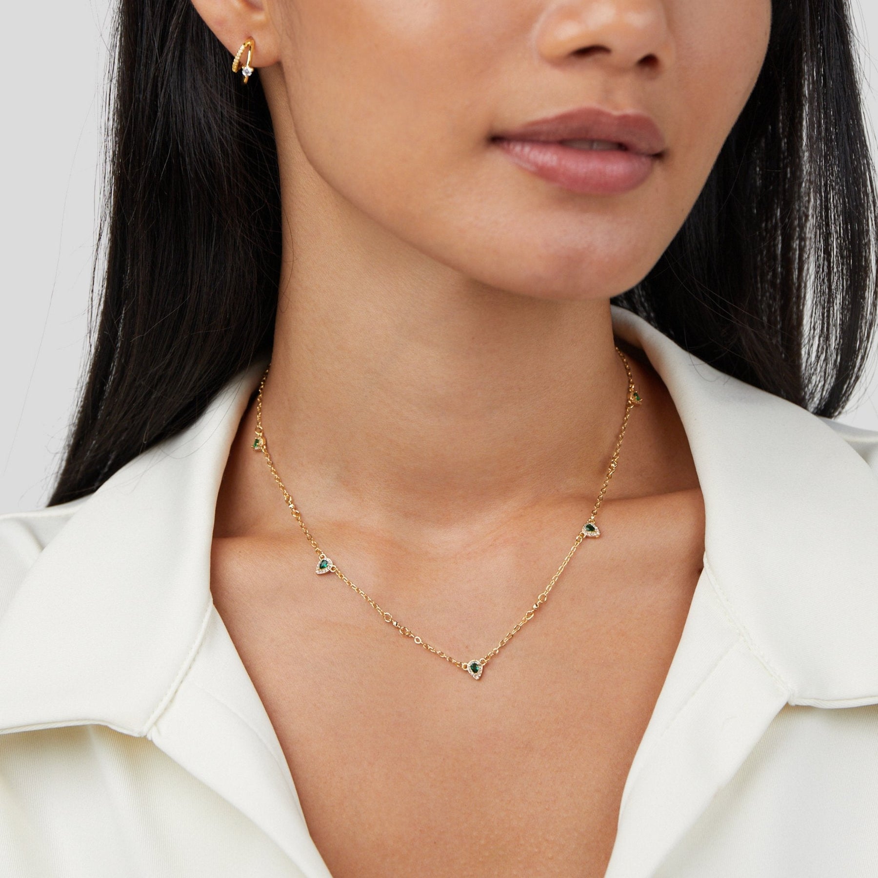 Smaragd Crystal Ketting - - Necklace - Pantino