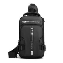 bags : Compacte Rugtas Heren Nylon - Khaki in Black 18cmx10cmx30cm van Pantino