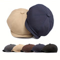 Outdoor Hat Mand Britisk Retro Mode Ottekantet Kasket Casual Kasket Herre - Sort