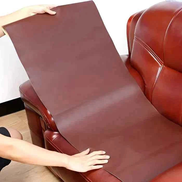 Zwarte zelfklevende leerlappen voor reparatie van bank, autostoelen, kleding - Set van 10x20cm
