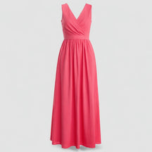 Dress : Adelina | Dames Elegante Lange Maxi Jurk Zomer in Koraalroze van Pantino