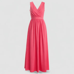 Dress : Adelina | Dames Elegante Lange Maxi Jurk Zomer in Koraalroze van Pantino