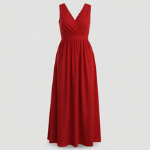Dress : Adelina | Dames Elegante Lange Maxi Jurk Zomer in Rood van Pantino