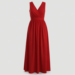 Dress : Adelina | Dames Elegante Lange Maxi Jurk Zomer in Rood van Pantino
