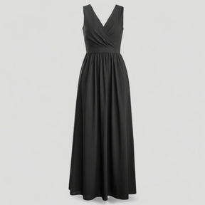 Dress : Adelina | Dames Elegante Lange Maxi Jurk Zomer in Houtskoolgrijs van Pantino