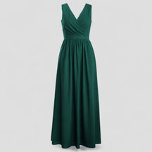 Dress : Adelina | Dames Elegante Lange Maxi Jurk Zomer in Diepblauw van Pantino