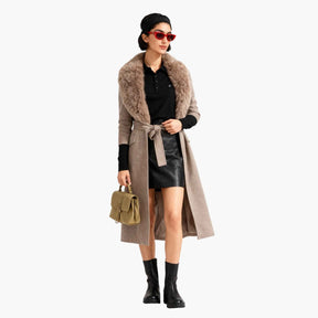 Mary | Lange Dames Jas Winter met Bontkraag