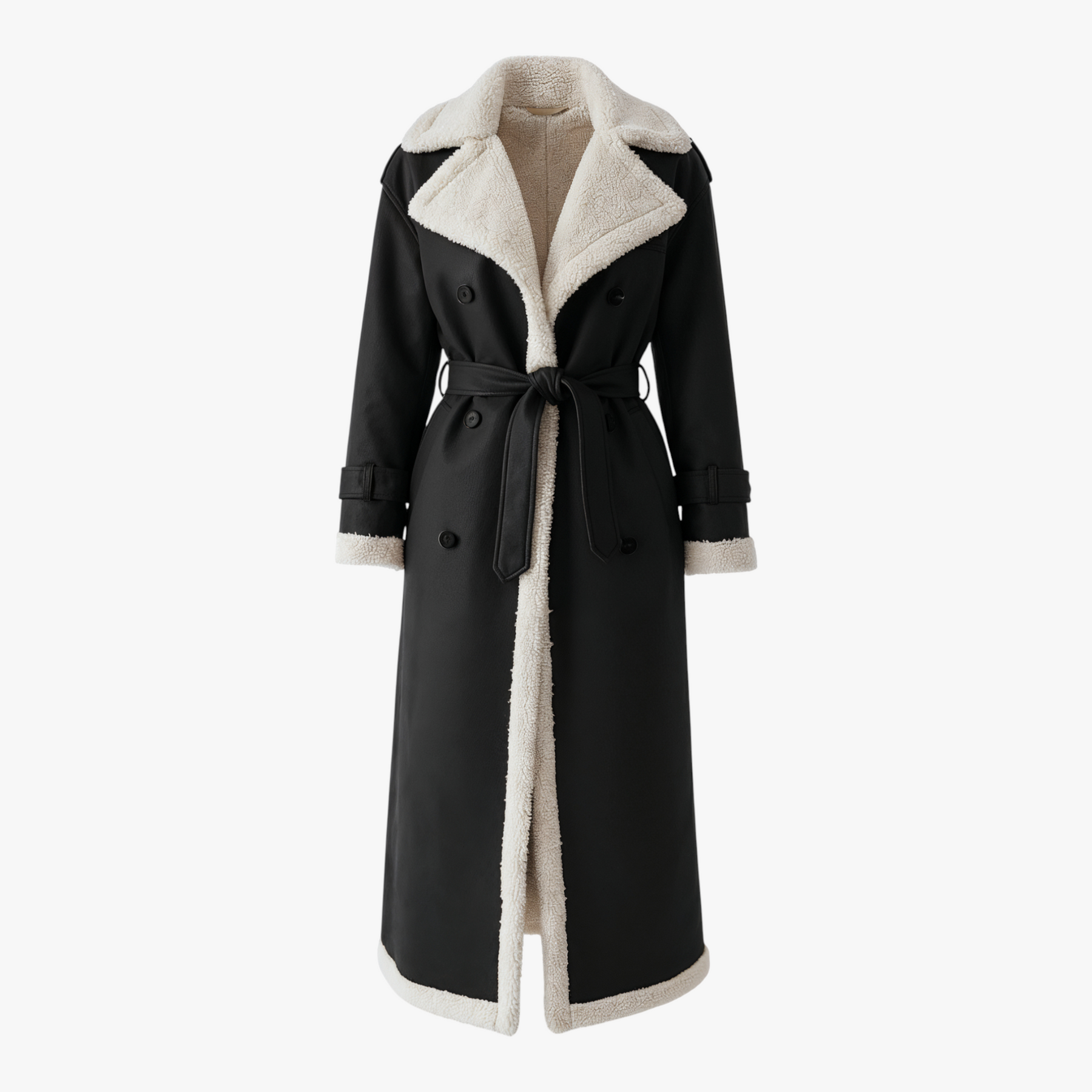 Winterjassen : Amalia | Lange Gewatteerde Winterjas Dames in Zwart van Pantino