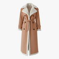 Abrigo largo acolchado de invierno para mujer - Caqui