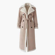 Winterjassen : Amalia | Lange Gewatteerde Winterjas Dames in Abrikoos van Pantino