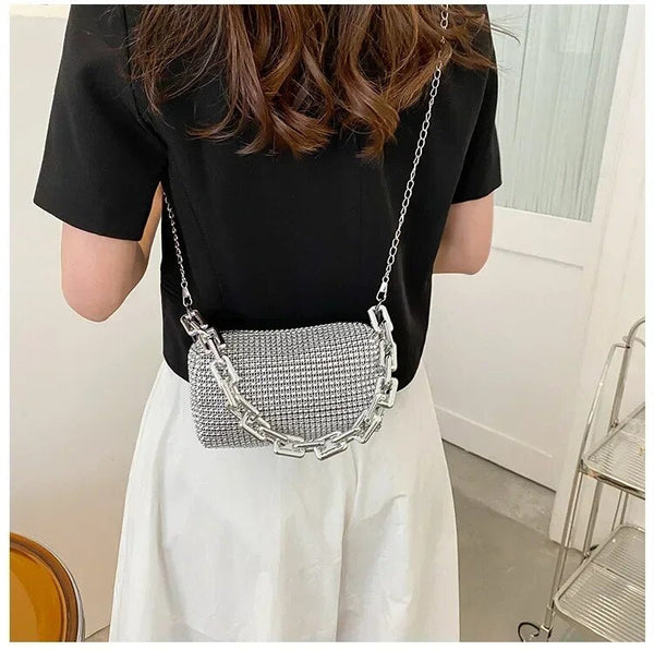 Greta - elegante trendy handtas met lovertjes Evergreen Handbags Pantino   