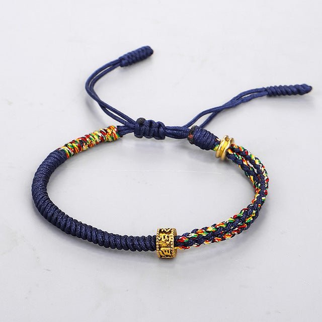 Geluksarmband Boeddhisme | Handgemaakt Vintage Armband voor Geluk - Donkerblauw - Accessoires en Sieraden - Pantino